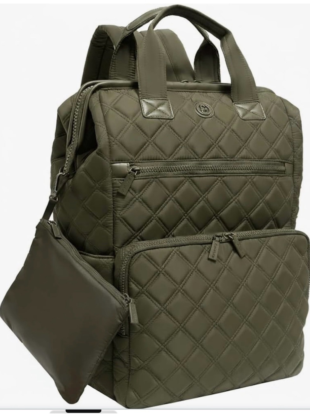Quilted Olive Green Backpack Tote – Stylish Men’s Bag